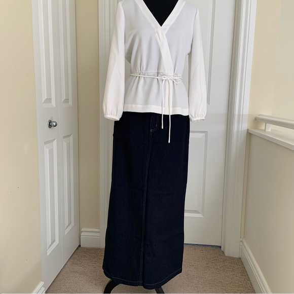 J CREW DRAPEY CRÊPE FAUX WRAP WHITE TOP / BLOUSE / 6P / SMALL / PETITE - Picture 6 of 6